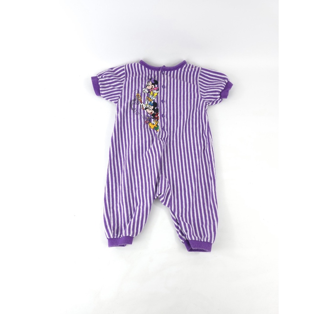 6 Months Vintage 90's Purple striped DISNEY classic character embroidered Romper